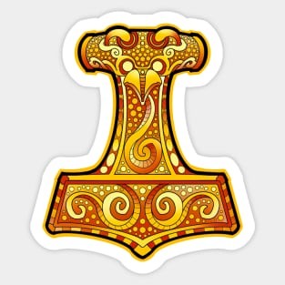 Thors hammer gold edition Sticker